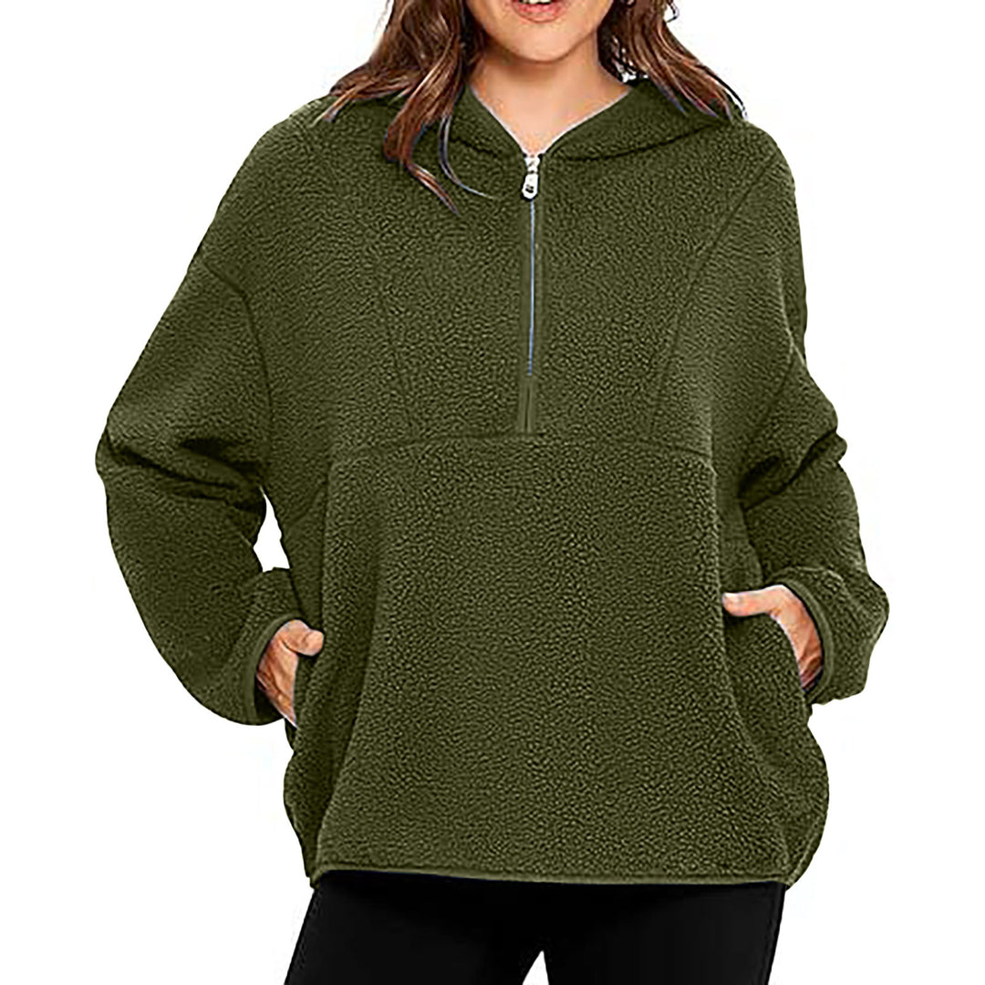 Damernas bekväma fleece-tröja med känguruficka Mirla-Eva Jonsson