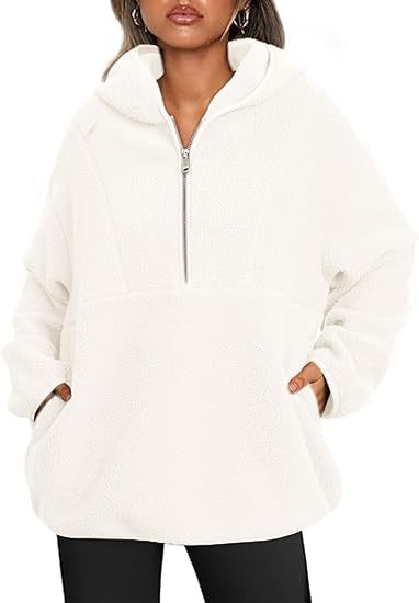 Damernas bekväma fleece-tröja med känguruficka Mirla-Eva Jonsson