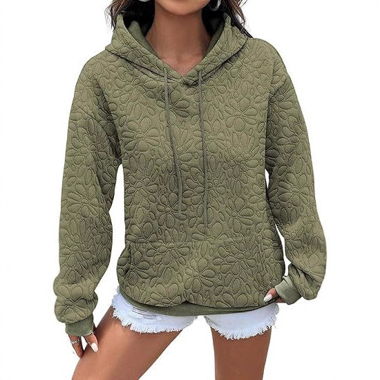 Damernas bekväma hoodie med blommönster Mirla-Eva Jonsson