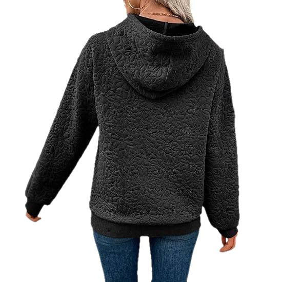 Damernas bekväma hoodie med blommönster Mirla-Eva Jonsson