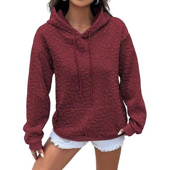 Damernas bekväma hoodie med blommönster Mirla-Eva Jonsson