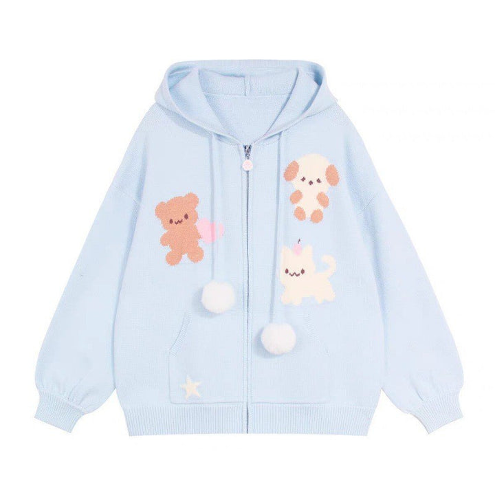 Damernas bekväma hoodie med lekfulla djurmotiv Mirla-Eva Jonsson