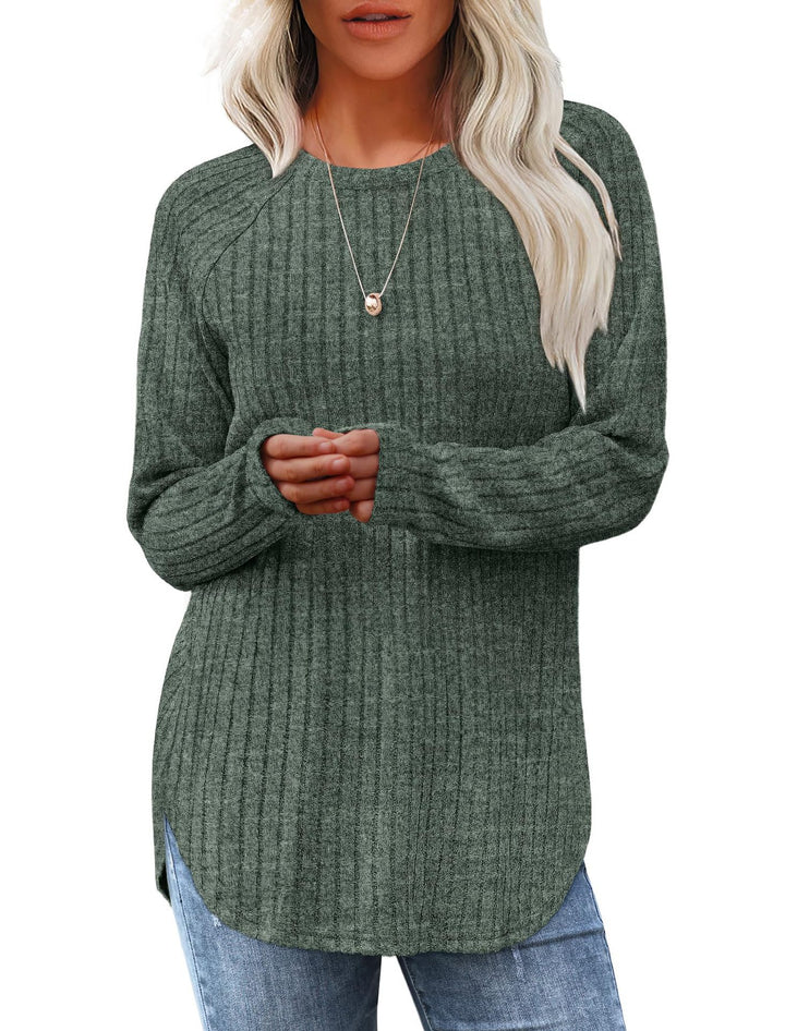 Damernas bekväma och avslappnade långärmad stickad tröja Eva Jonsson-Eva Jonsson