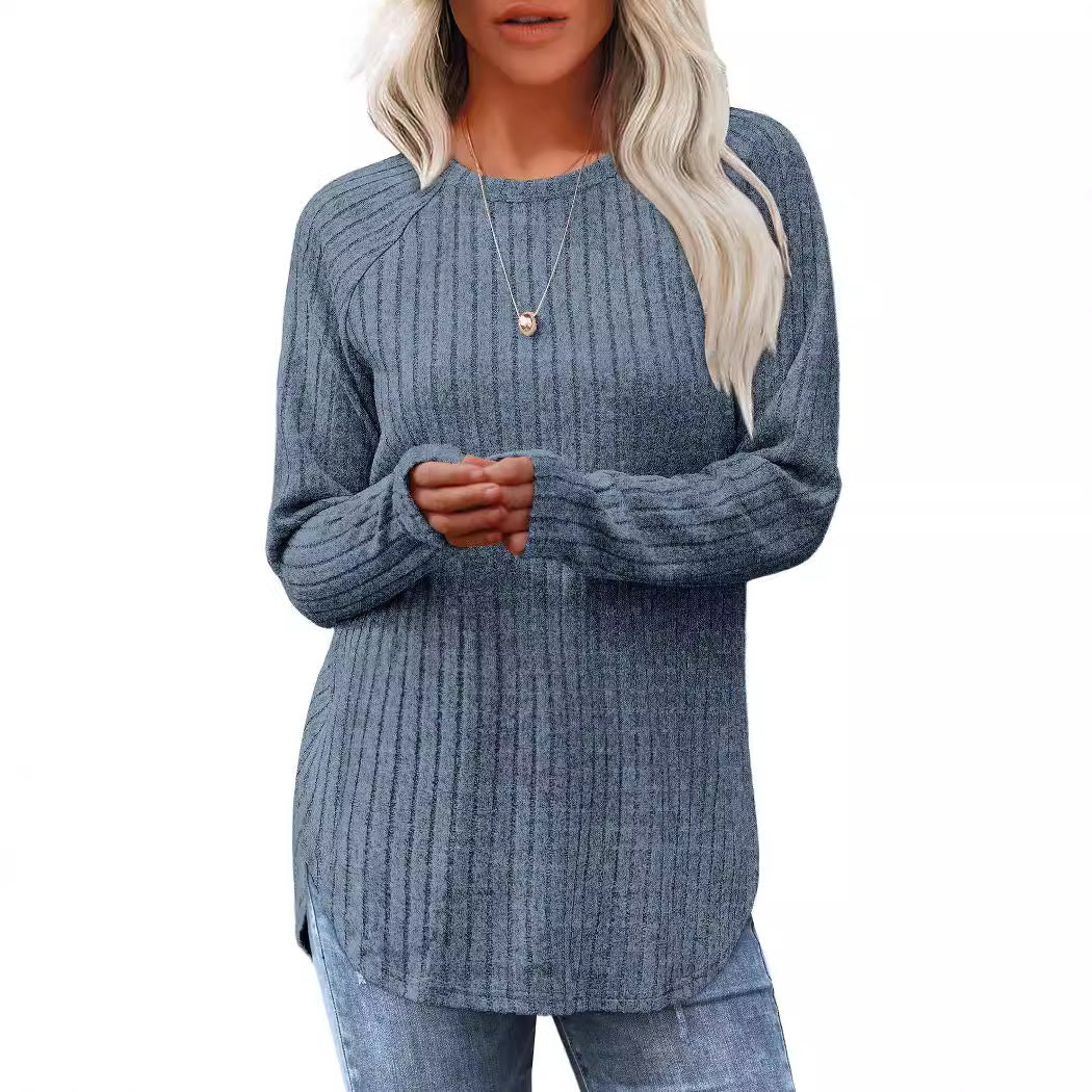 Damernas bekväma och avslappnade långärmad stickad tröja Eva Jonsson-Eva Jonsson
