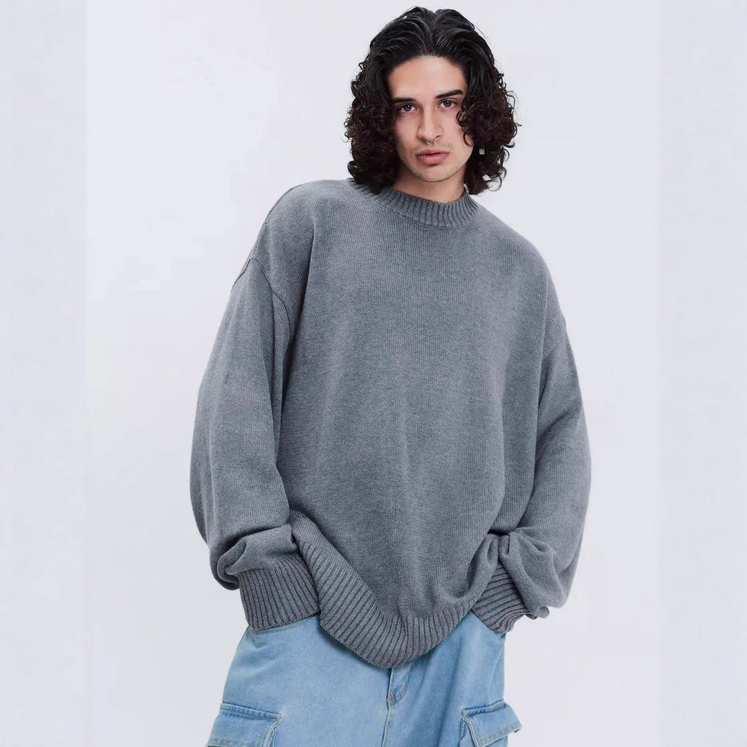Damernas bekväma oversized tröja med strukturerat ribbmönster och breda muddar Mirla-Eva Jonsson