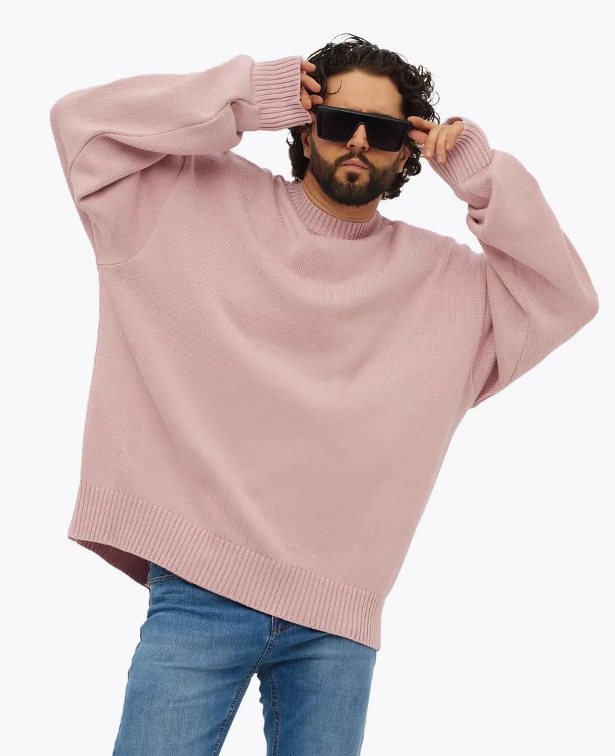 Damernas bekväma oversized tröja med strukturerat ribbmönster och breda muddar Mirla-Eva Jonsson