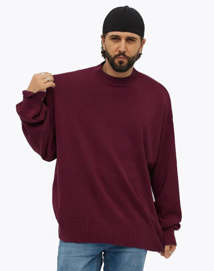 Damernas bekväma oversized tröja med strukturerat ribbmönster och breda muddar Mirla-Eva Jonsson