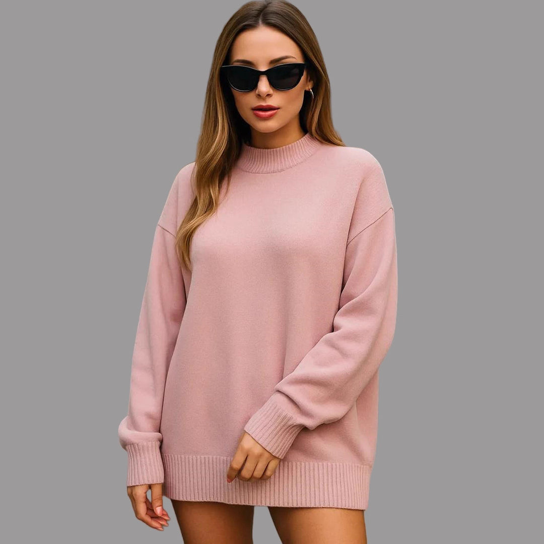 Damernas bekväma oversized tröja med strukturerat ribbmönster och breda muddar Mirla-Eva Jonsson