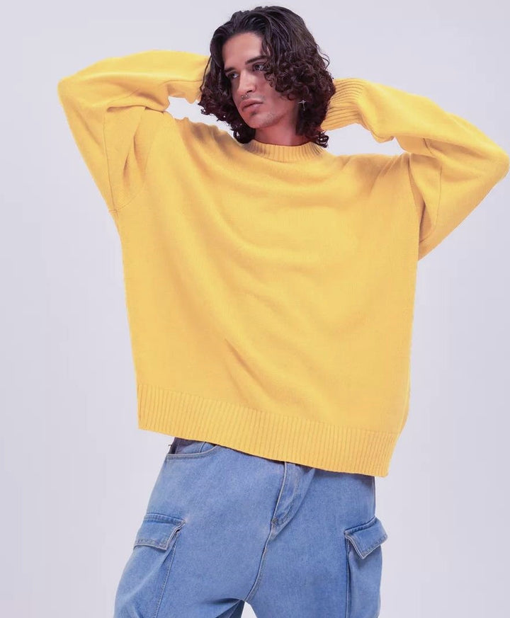 Damernas bekväma oversized tröja med strukturerat ribbmönster och breda muddar Mirla-Eva Jonsson