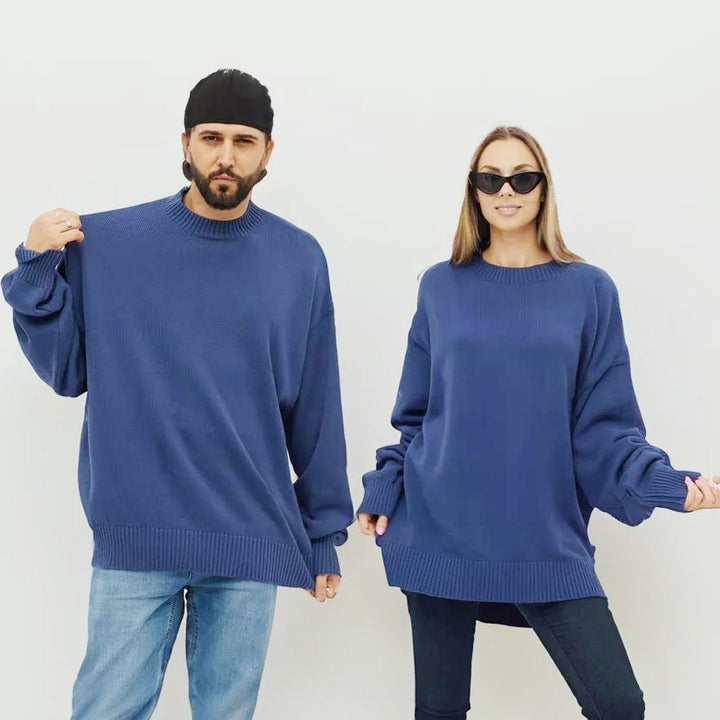 Damernas bekväma oversized tröja med strukturerat ribbmönster och breda muddar Mirla-Eva Jonsson