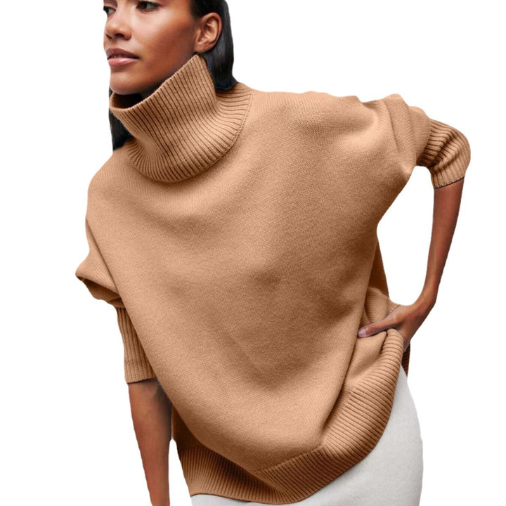 Damernas bekväma polotröja med oversized passform och strukturerat material Mirla-Eva Jonsson