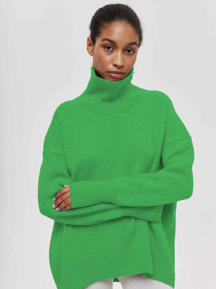 Damernas bekväma polotröja med oversized passform och strukturerat material Mirla-Eva Jonsson