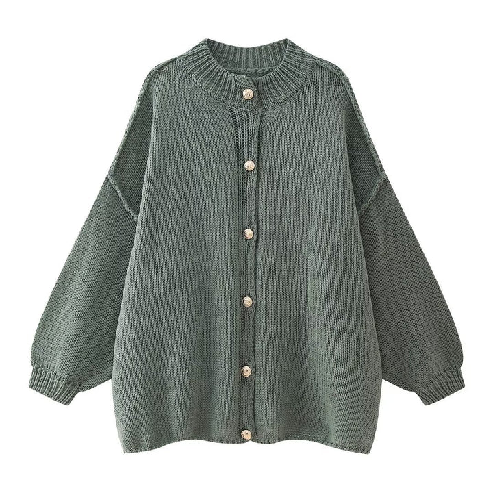 Damernas bekväma stickad cardigan med knapplist Mirla-Eva Jonsson