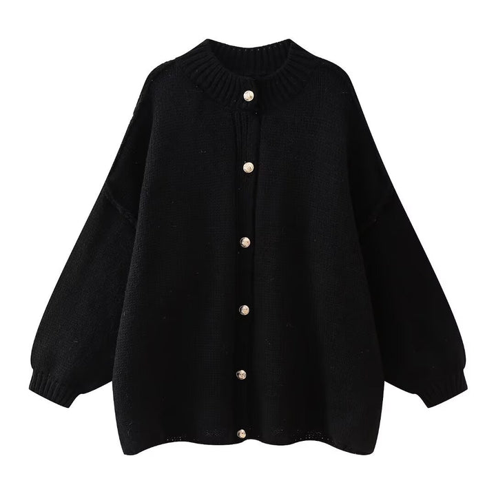 Damernas bekväma stickad cardigan med knapplist Mirla-Eva Jonsson