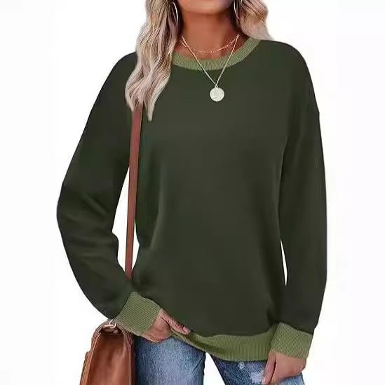 Damernas bekväma sweatshirt med raglanärmar och dekorativ krage Eva Jonsson-Eva Jonsson