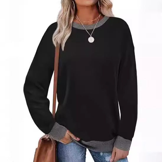 Damernas bekväma sweatshirt med raglanärmar och dekorativ krage Eva Jonsson-Eva Jonsson