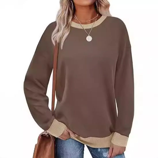 Damernas bekväma sweatshirt med raglanärmar och dekorativ krage Eva Jonsson-Eva Jonsson