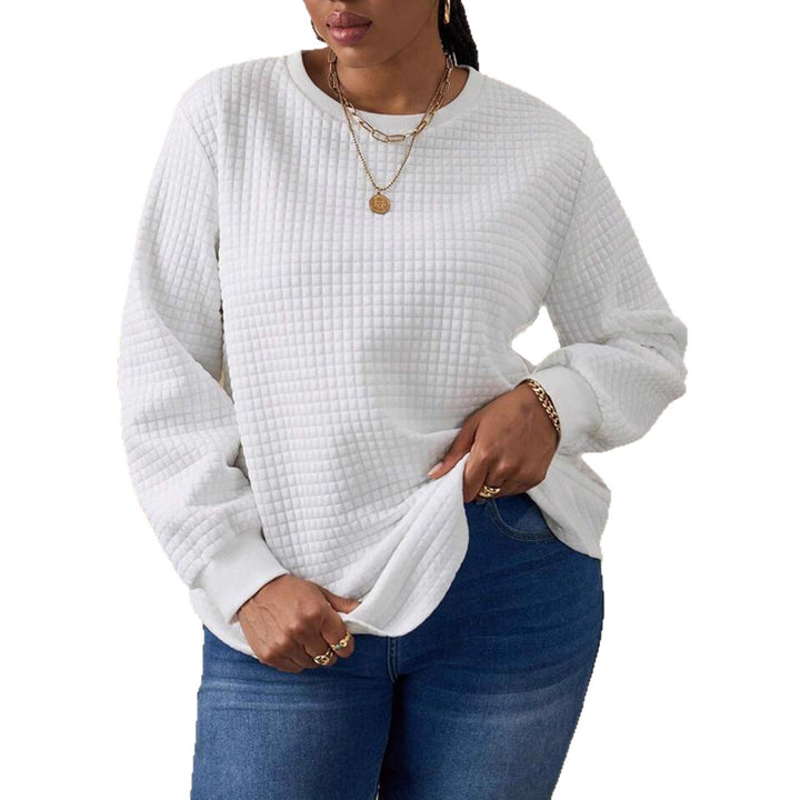 Damernas bekväma sweatshirt med strukturerat våffelmönster och generös passform Mirla-Eva Jonsson