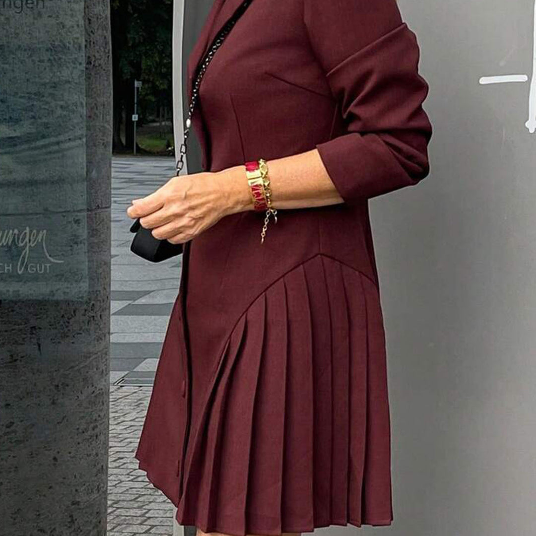 Damernas blazer-kjol med plissédetaljer och knäppning Mirla-Eva Jonsson