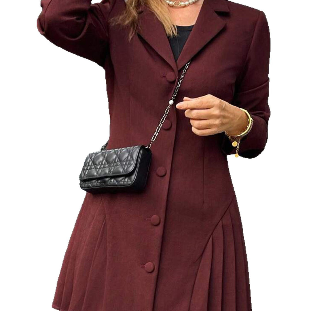 Damernas blazer-kjol med plissédetaljer och knäppning Mirla-Eva Jonsson