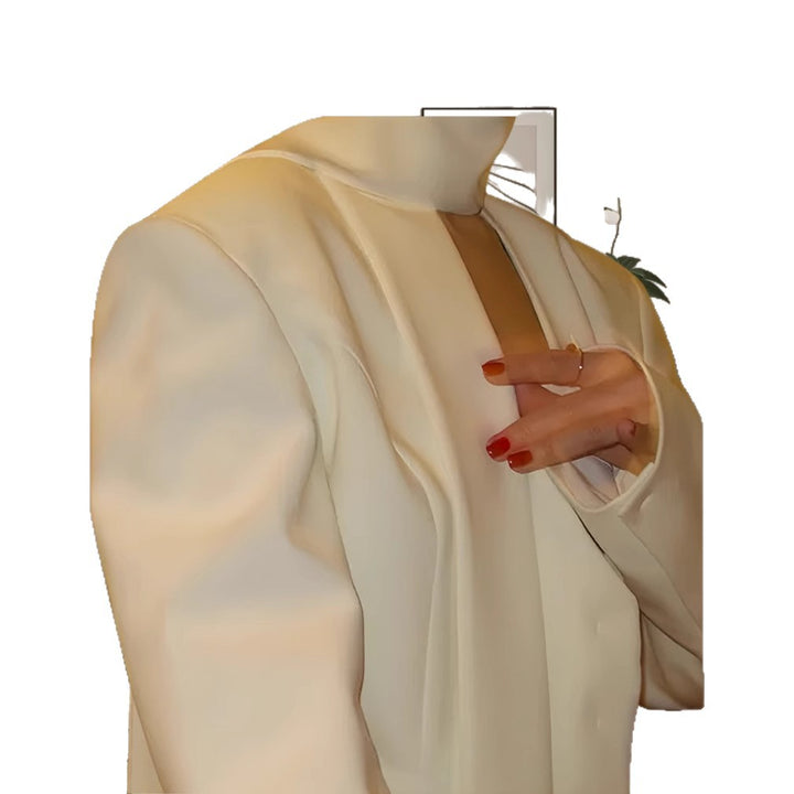 Damernas blazer-klänning med djup V-ringning och eleganta långa ärmar Mirla-Eva Jonsson