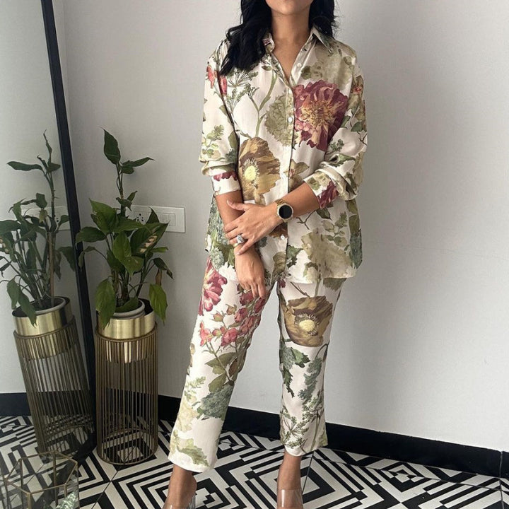 Damernas blommönster pyjamas-set Eva Jonsson-Eva Jonsson