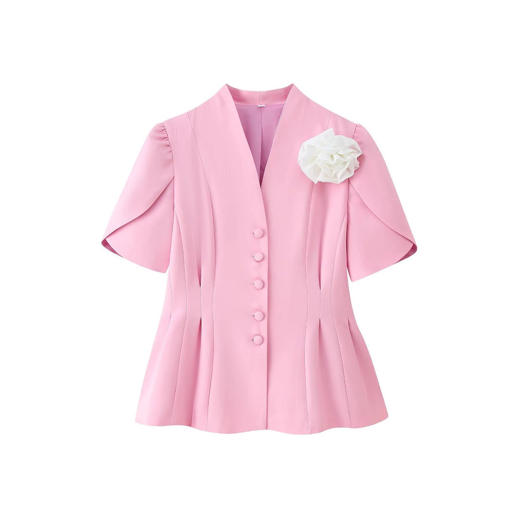 Damernas blus skjorta med elegant detalj och voluminösa ärmar Mirla-Eva Jonsson