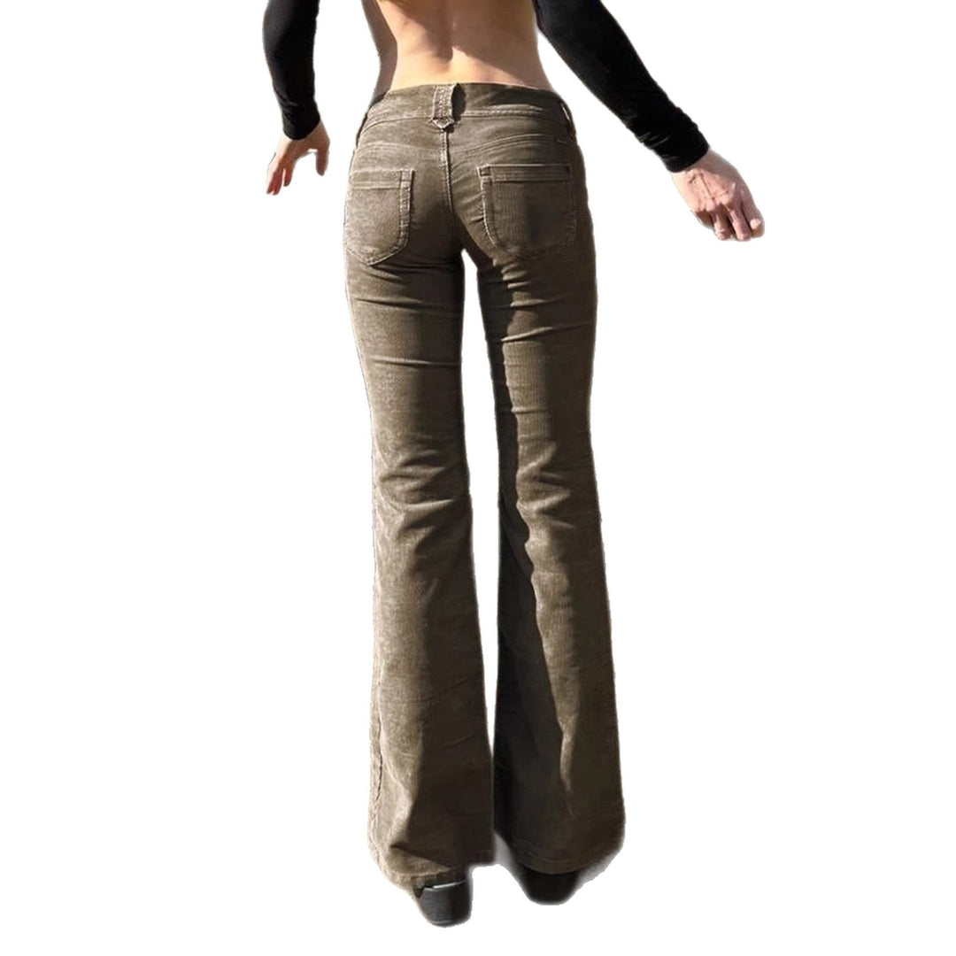 Damernas bootcut jeans med hög midja och modernt broderi Mirla-Eva Jonsson