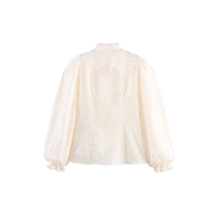 Damernas broderad blus med puffärmar och lekfulla detaljer Mirla-Eva Jonsson