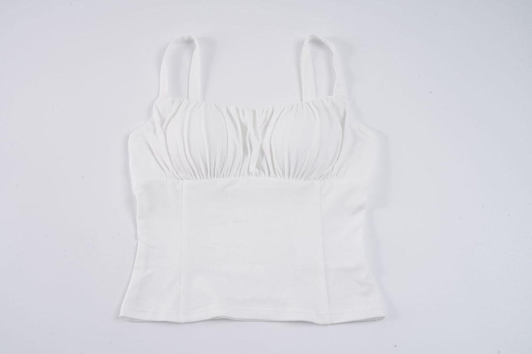 Damernas bustier-top med smickrande passform och fina volanger Mirla-Eva Jonsson