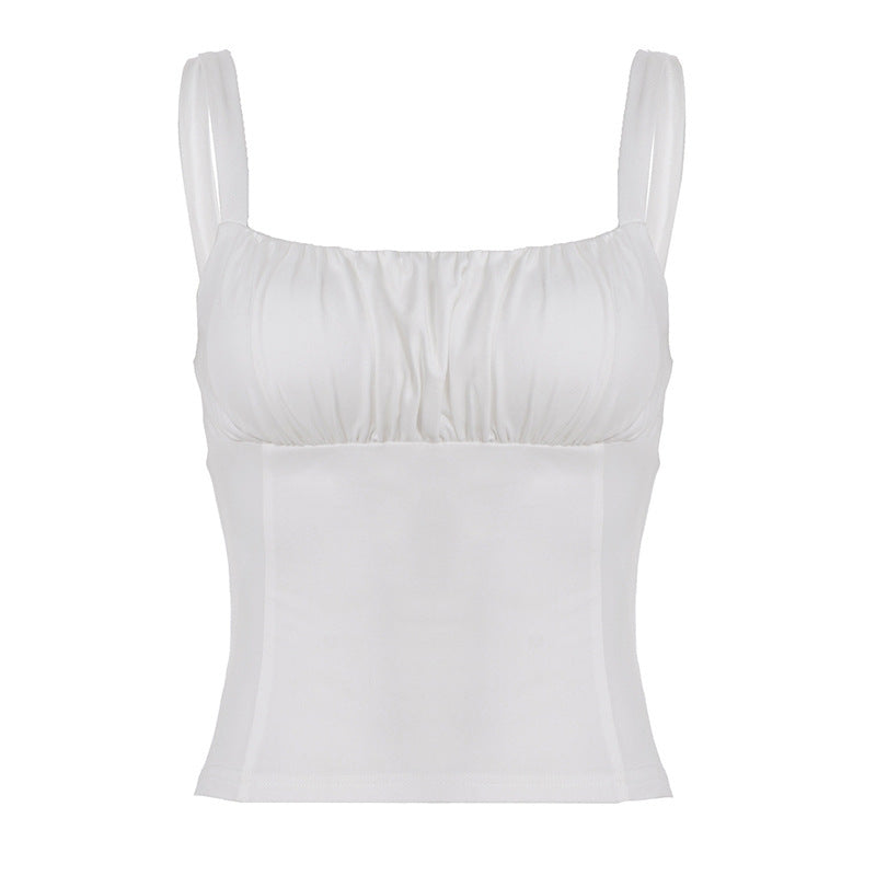 Damernas bustier-top med smickrande passform och fina volanger Mirla-Eva Jonsson