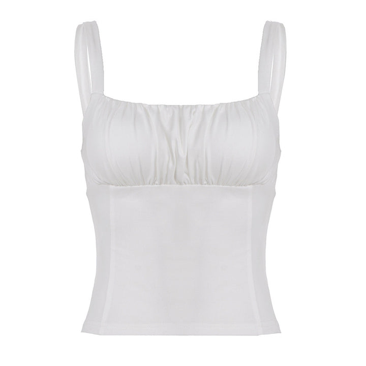 Damernas bustier-top med smickrande passform och fina volanger Mirla-Eva Jonsson