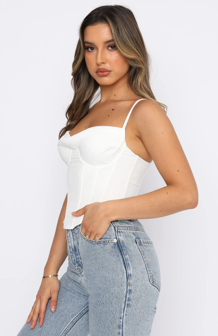Damernas bustier-topp med dragkedja och fin rynkning Eva Jonsson-Eva Jonsson