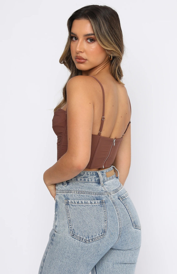 Damernas bustier-topp med dragkedja och fin rynkning Eva Jonsson-Eva Jonsson