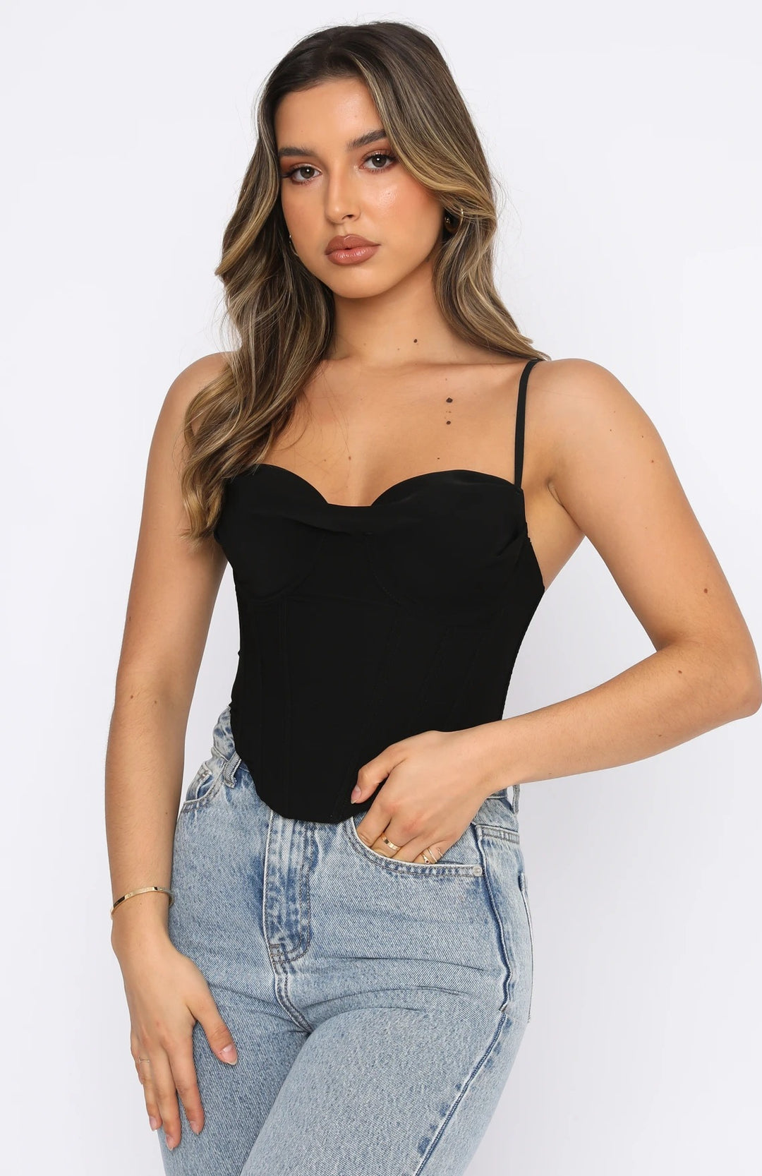 Damernas bustier-topp med dragkedja och fin rynkning Eva Jonsson-Eva Jonsson