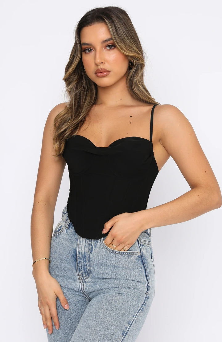 Damernas bustier-topp med dragkedja och fin rynkning Eva Jonsson-Eva Jonsson