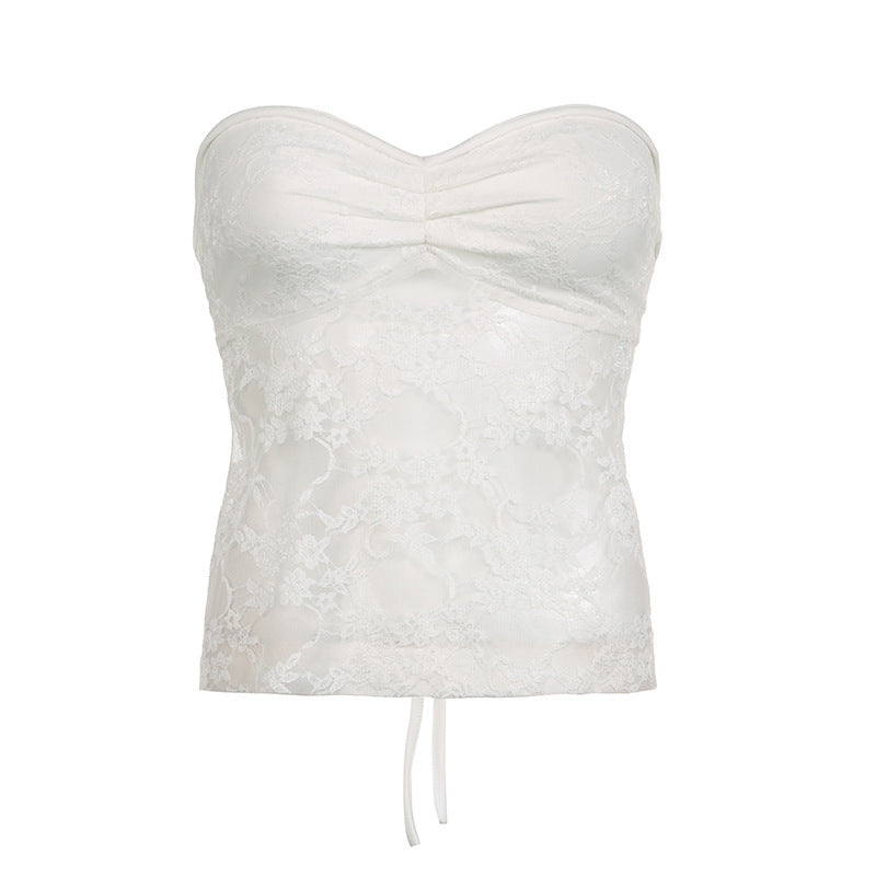 Damernas bustier topp med elegant spets och filigran design Mirla-Eva Jonsson