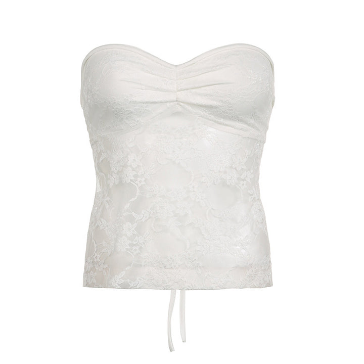 Damernas bustier topp med elegant spets och filigran design Mirla-Eva Jonsson