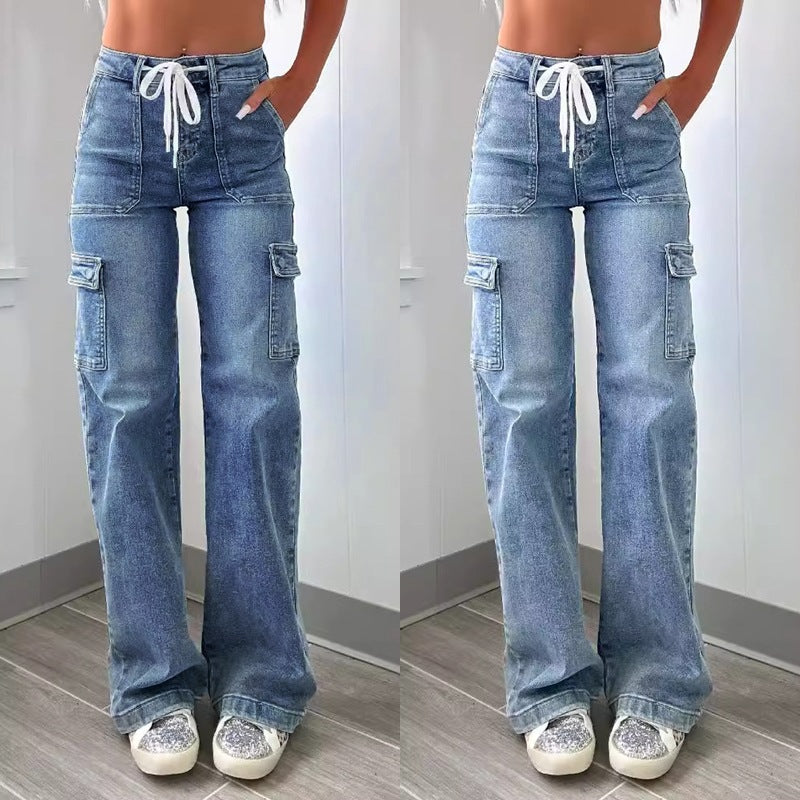 Damernas cargo-jeans med praktiska fickor och vid passform Eva Jonsson-Eva Jonsson