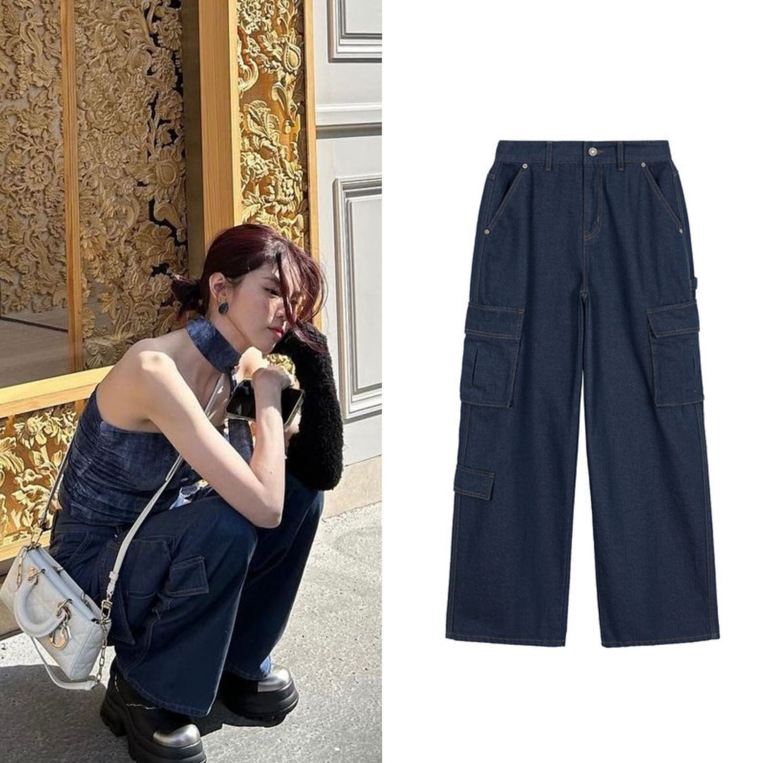 Damernas cargojeans med en lös passform och praktiska fickor-Eva Jonsson