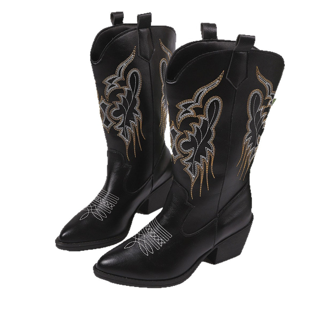 Damernas cowboystövlar med konstfull broderidesign Mirla-Eva Jonsson