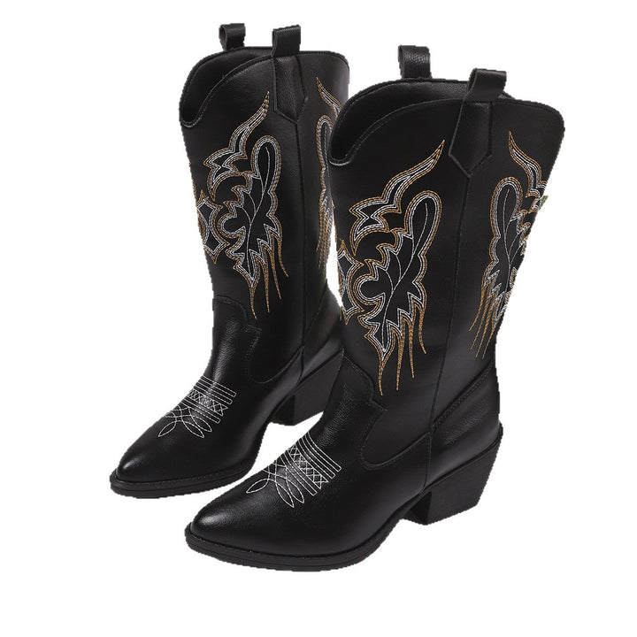 Damernas cowboystövlar med konstfull broderidesign Mirla-Eva Jonsson