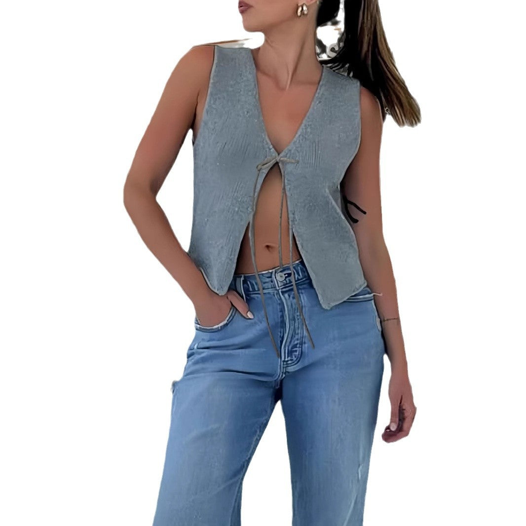 Damernas crop-top med smart snördesign Mirla-Eva Jonsson