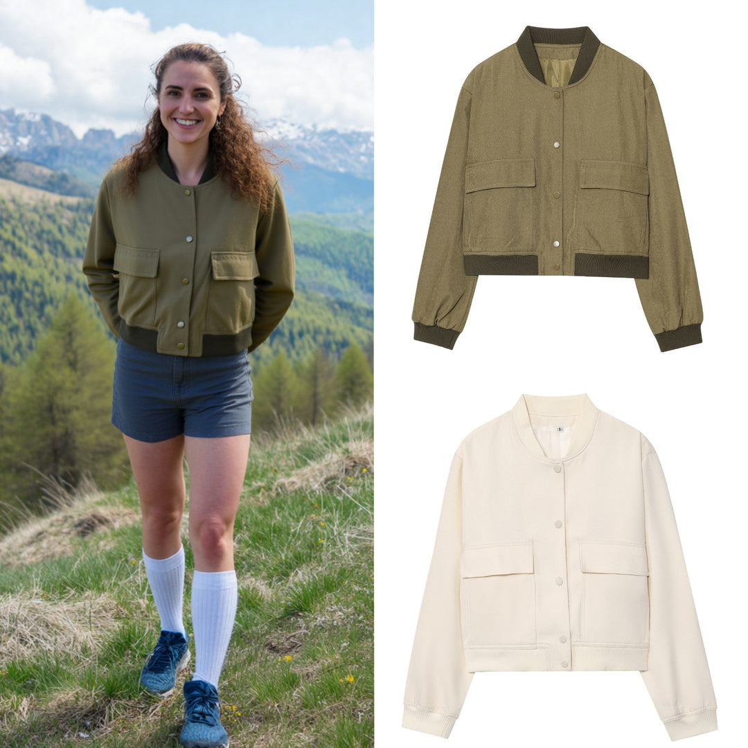 Damernas cropped Utility-jacka med praktiska fickor Mirla-Eva Jonsson