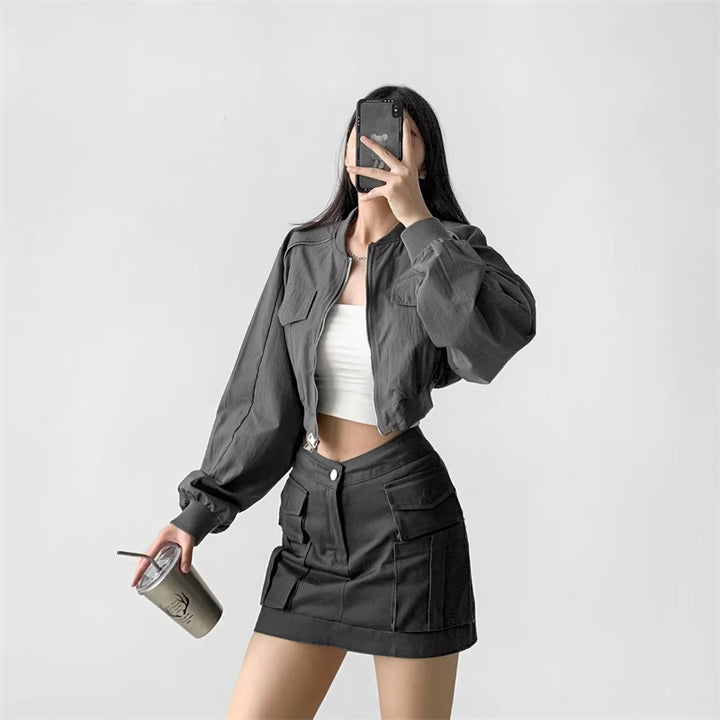 Damernas cropped fritidsjacka Mirla-Eva Jonsson