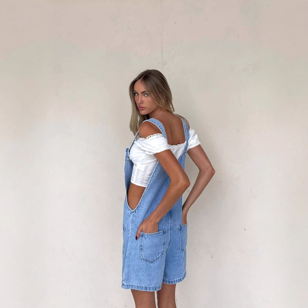 Damernas denimbyxa med praktiska fickor och knäppt design Mirla-Eva Jonsson