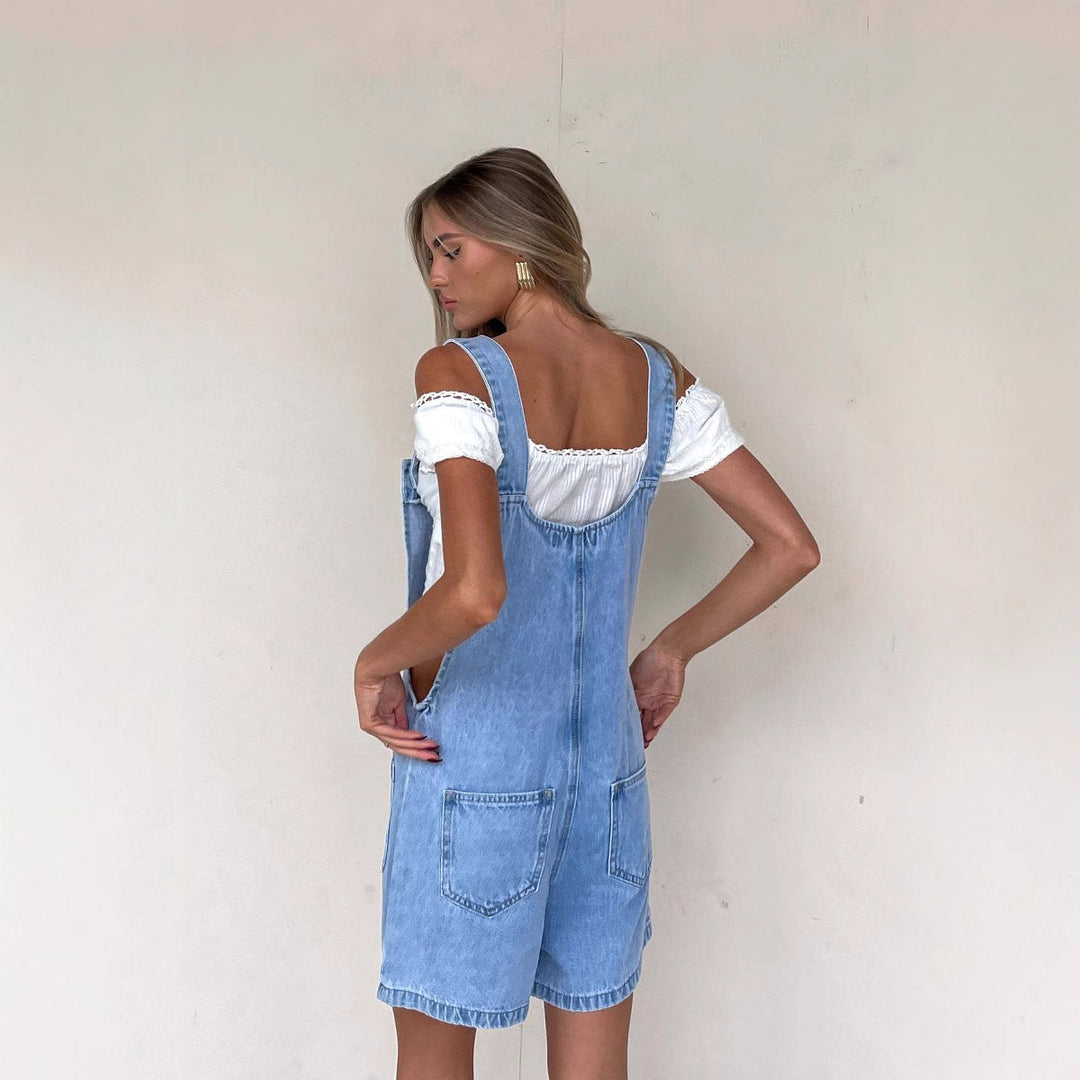 Damernas denimbyxa med praktiska fickor och knäppt design Mirla-Eva Jonsson