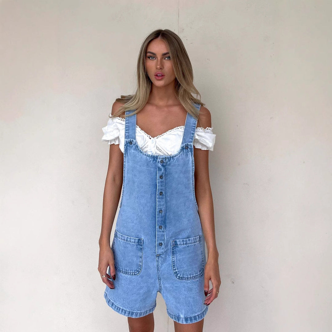 Damernas denimbyxa med praktiska fickor och knäppt design Mirla-Eva Jonsson