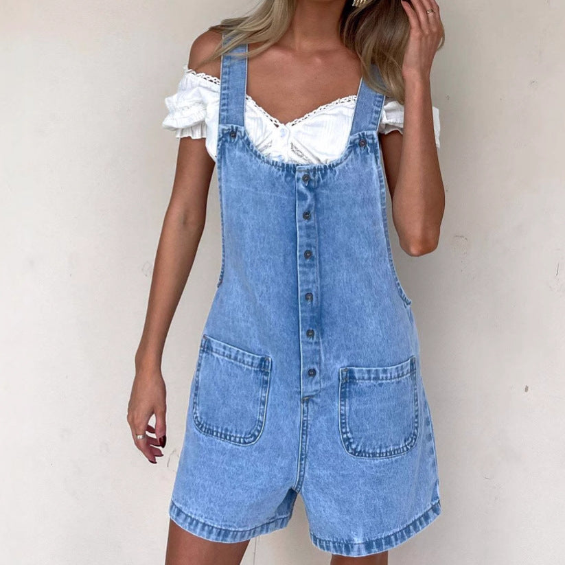 Damernas denimbyxa med praktiska fickor och knäppt design Mirla-Eva Jonsson