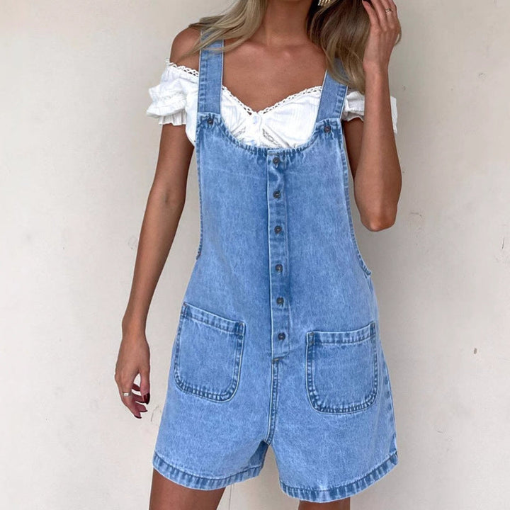 Damernas denimbyxa med praktiska fickor och knäppt design Mirla-Eva Jonsson